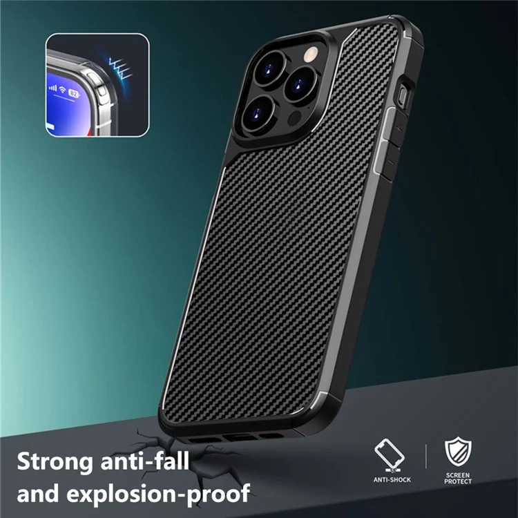 Для Iphone 15 Pro Case Case Texture Texture Anti-Scratch Tpu+пк Задняя Крышка