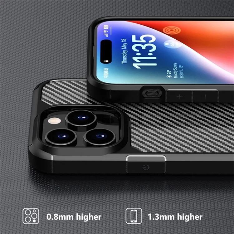 Для Iphone 15 Pro Case Case Texture Texture Anti-Scratch Tpu+пк Задняя Крышка