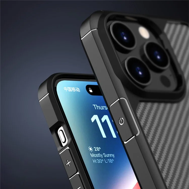 Для Iphone 15 Pro Case Case Texture Texture Anti-Scratch Tpu+пк Задняя Крышка