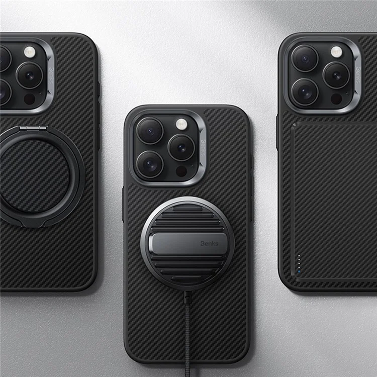 BENKS For iPhone 16 Pro Magnetic Case Kevlar Aramid Fiber+TPU Cover Compatible with MagSafe