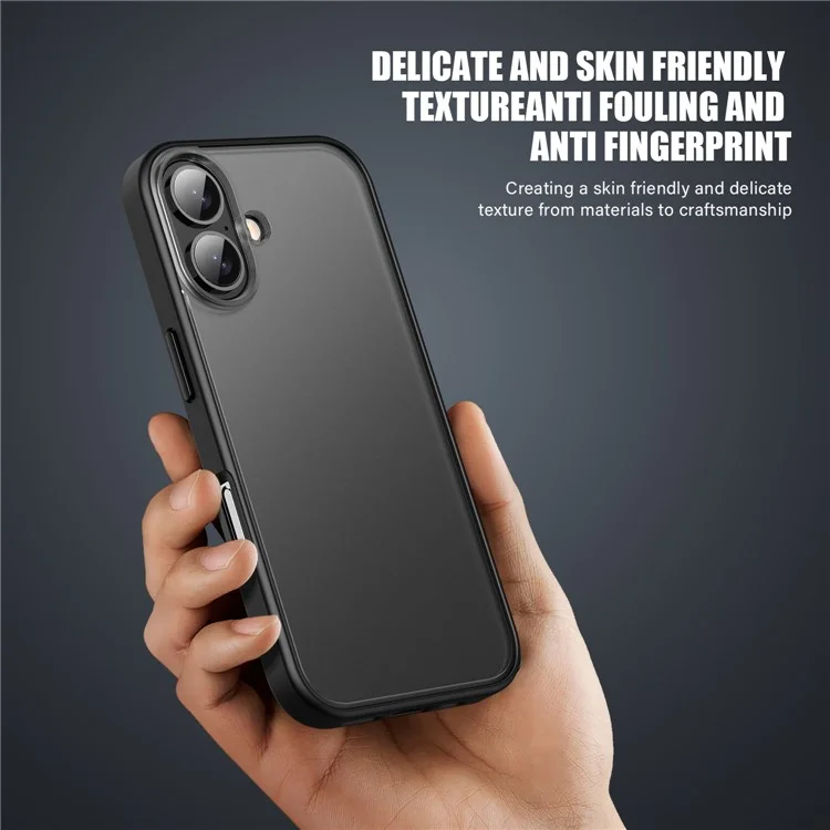 Serie Magic Para Iphone 16 Case Translúcida TPU Matte + PC Telephip Cover - Negro