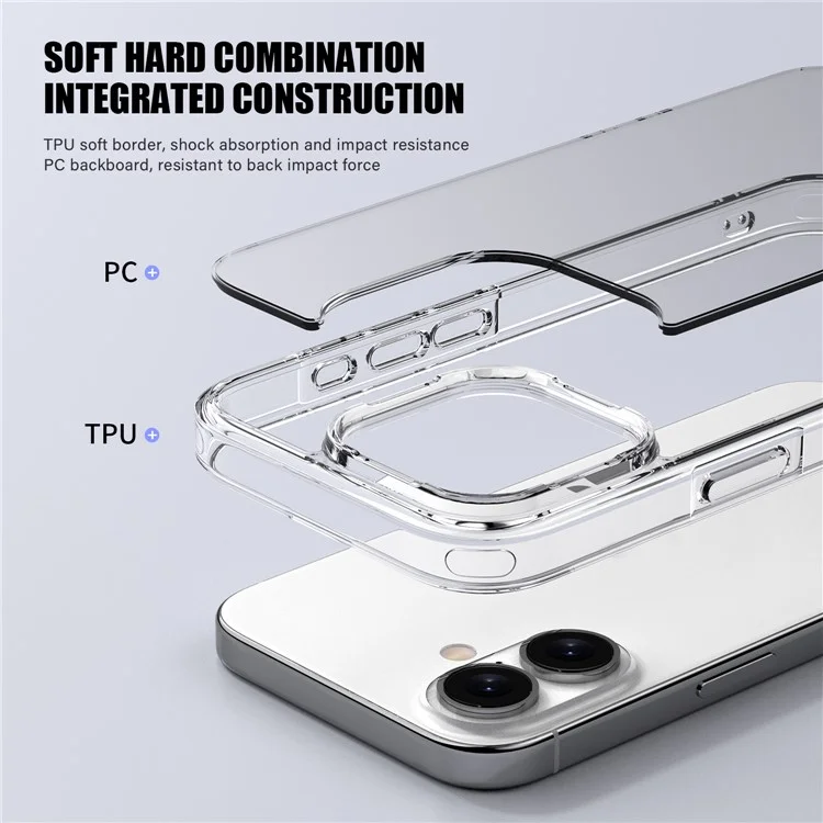 Серия Aurora Для Iphone 16 Case Tpu+пк Crystal Clear Back Cover - Прозрачный