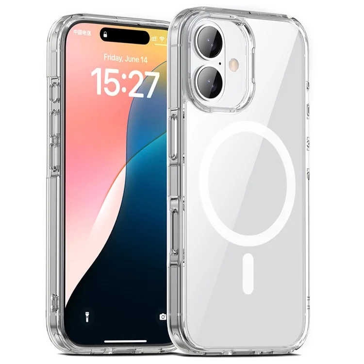 Serie Aurora Para la Caja de Iphone 16 Compatible Con la Cubierta Posterior Magsafe TPU+PC Clear Clear Back - Transparente