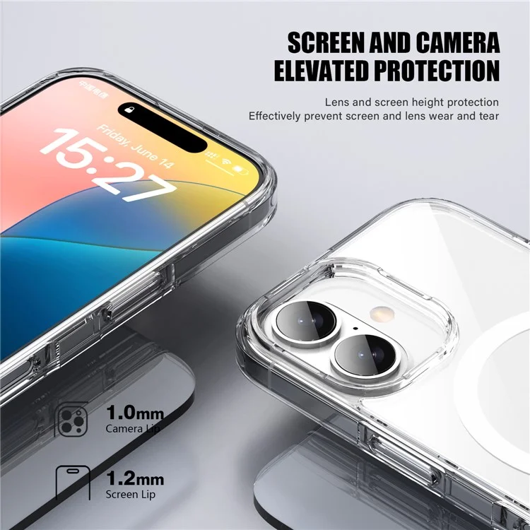 Serie Aurora Para la Caja de Iphone 16 Compatible Con la Cubierta Posterior Magsafe TPU+PC Clear Clear Back - Transparente