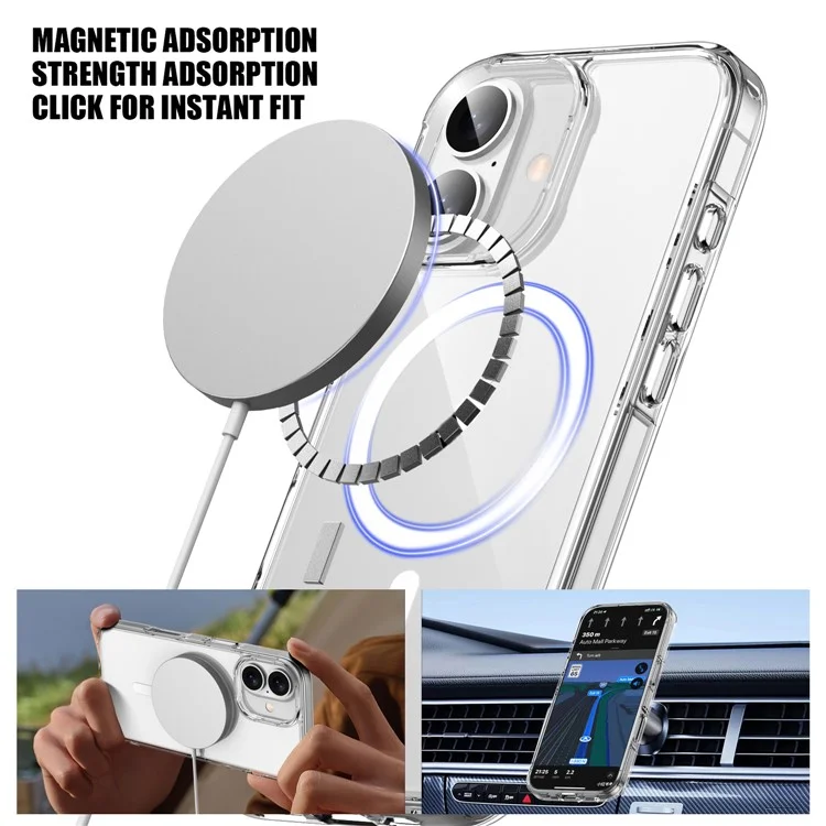 Serie Aurora Para la Caja de Iphone 16 Compatible Con la Cubierta Posterior Magsafe TPU+PC Clear Clear Back - Transparente