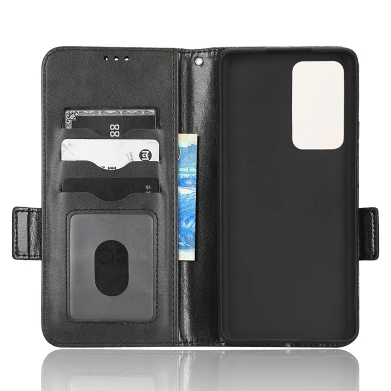 Anti-scratch Phone Case for Xiaomi 12 5G / 12X 5G / 12S 5G, PU Leather Imprinted Triangle Pattern Folio Flip Cover with Wallet Stand - Black