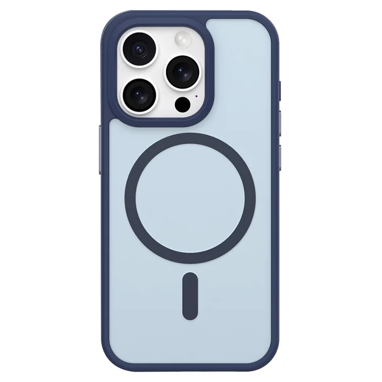 Para Iphone 15 Pro Max Case Compatible Con Tpu de Tpu de Skin-Touch Magsafe+pc Matte Telep Cubierta - Azul