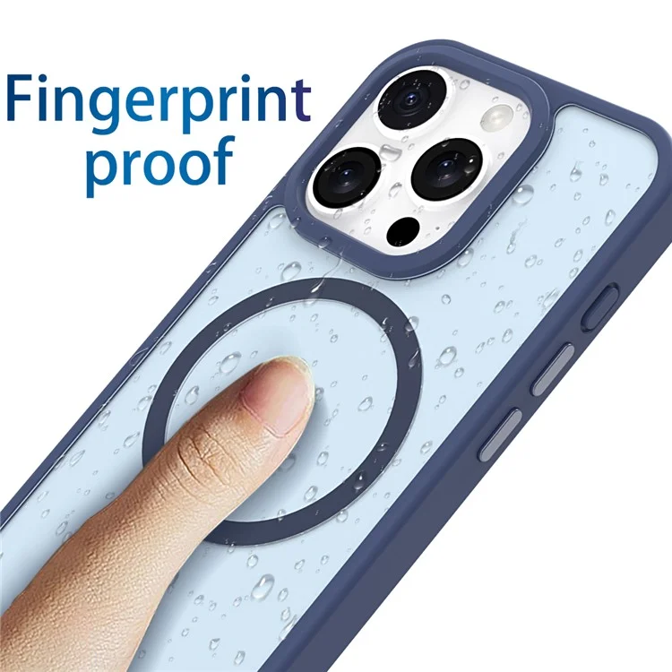 Para Iphone 15 Pro Max Case Compatible Con Tpu de Tpu de Skin-Touch Magsafe+pc Matte Telep Cubierta - Azul