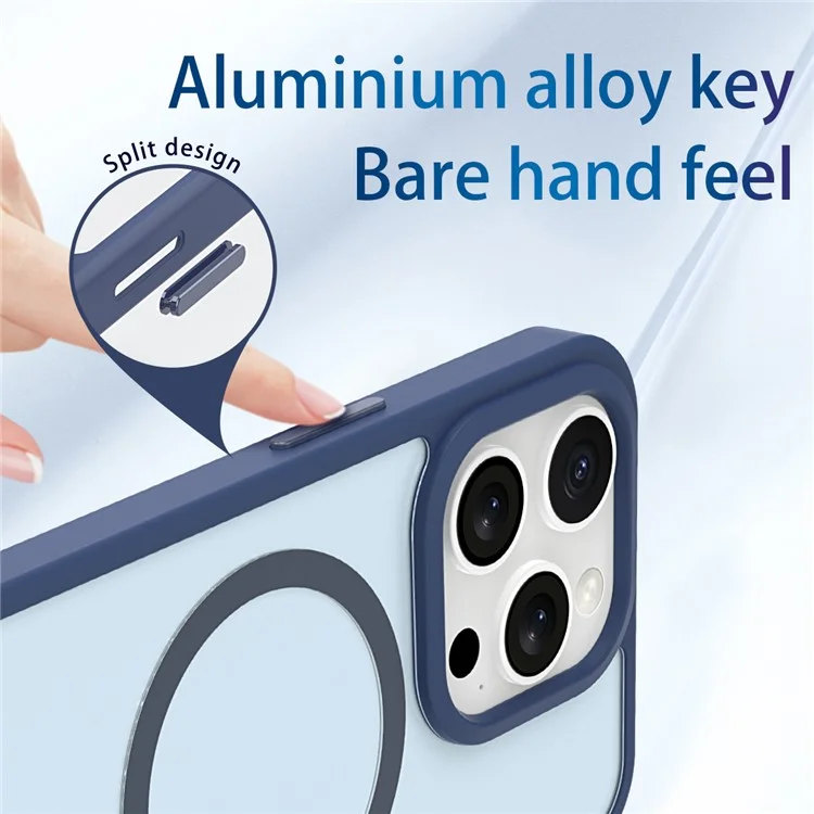Para Iphone 15 Pro Max Case Compatible Con Tpu de Tpu de Skin-Touch Magsafe+pc Matte Telep Cubierta - Azul