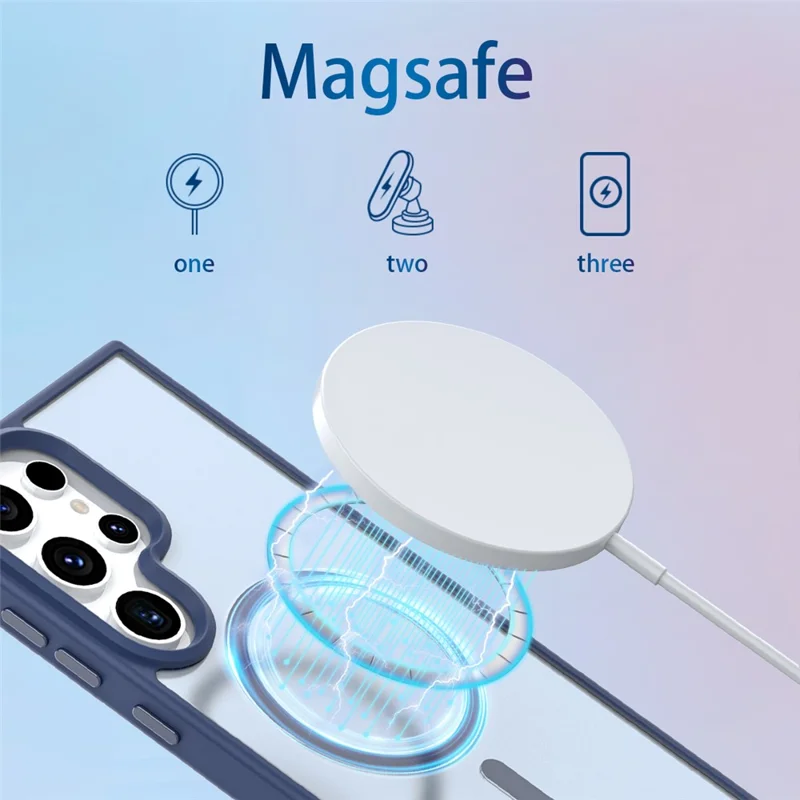 Для Samsung Galaxy S23 Ultra Case, Совместимый с Magsafe Skin-Touch TPU+PC Matte Phone Cover - Синий