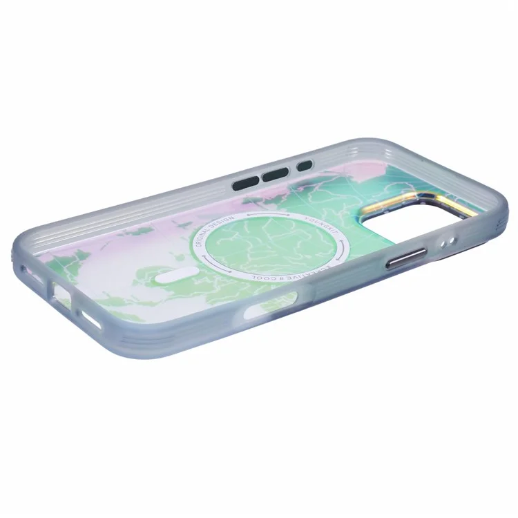 Série Global Youngkit Para Iphone 16 Pro Max Case Compatível Com MagSafe IMD Mapa Design PC+TPU Tampa - Aisa