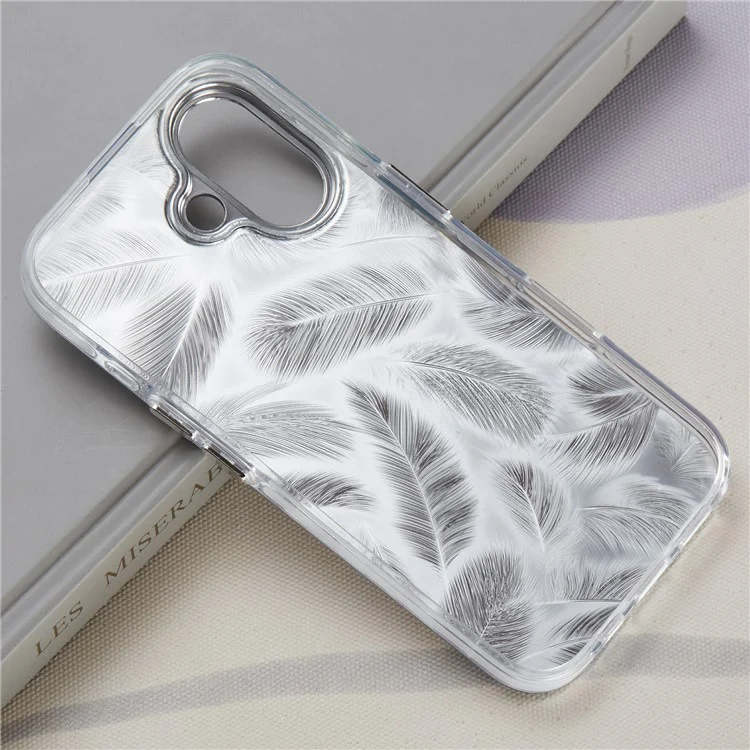 Pour iPhone 16 Plus Étui Silicone+PC IMD Texture Laser Mat Housse de Téléphone - AK1