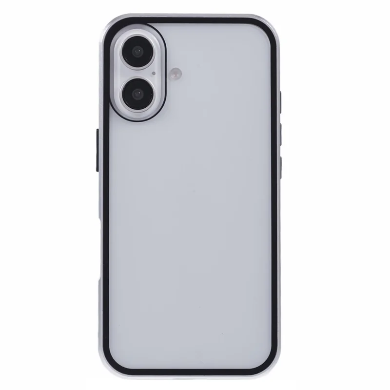 For iPhone 16 Plus Anti-Spy Case Magnetic Metal Frame + Double-Sided Tempered Glass Phone Cover - Silver