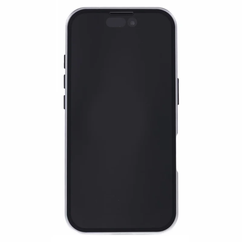For iPhone 16 Plus Anti-Spy Case Magnetic Metal Frame + Double-Sided Tempered Glass Phone Cover - Silver
