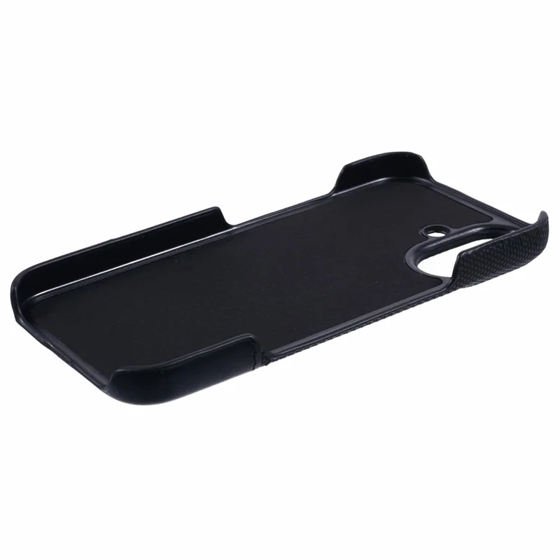 Custodia per iPhone 16 Plus in pelle PU+PC Splicing Anti-Slip - Nero