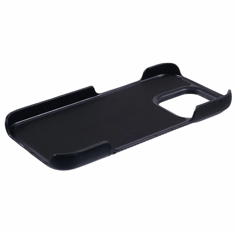 For iPhone 16 Pro Max Case PU Leather+PC Splicing Anti-Slip Phone Cover - Black