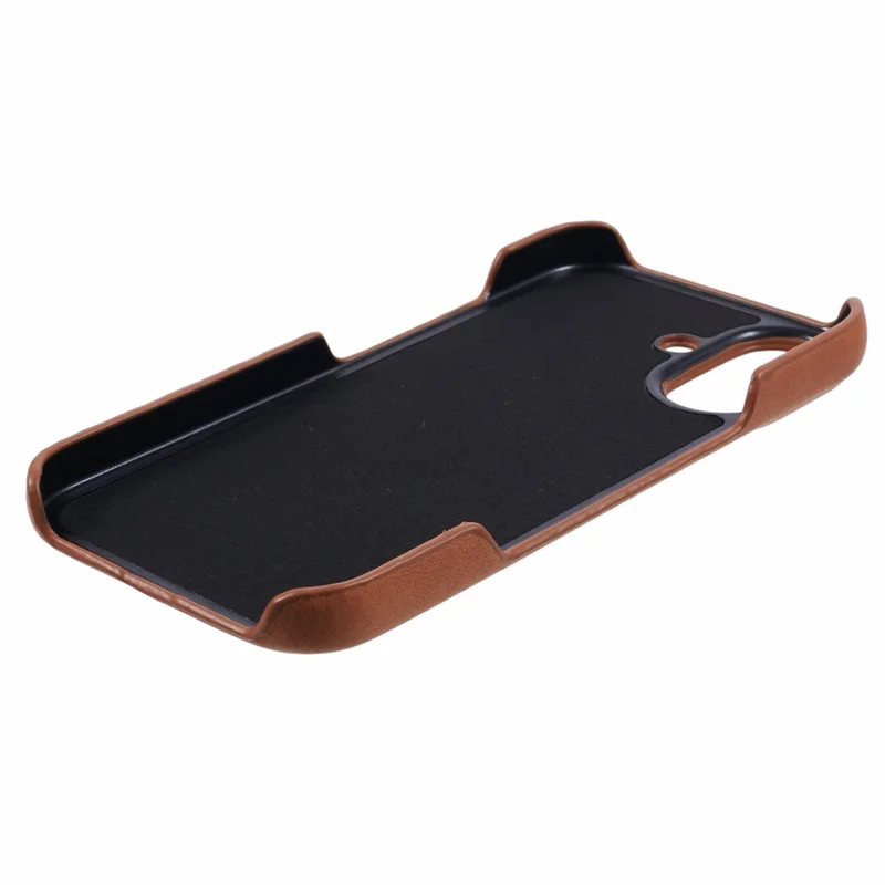 For iPhone 16 Plus Case Skin-touch Leather+PC Phone Cover with Card Slot - Yellow