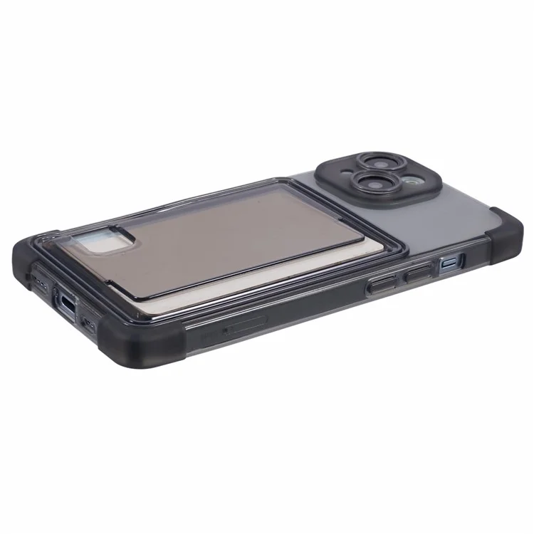 Para el Iphone 13 Case TPU de Las Esquinas Reforzadas Side Push Tarder Tobre Cover Del Teléfono - Negro