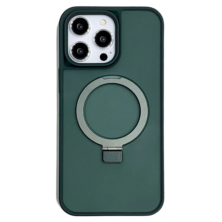 Per Iphone 16 Pro Case Compatibile Con MagSafe Skin-Touch TPU+PC Kickstand Cover Del Telefono - Army Green