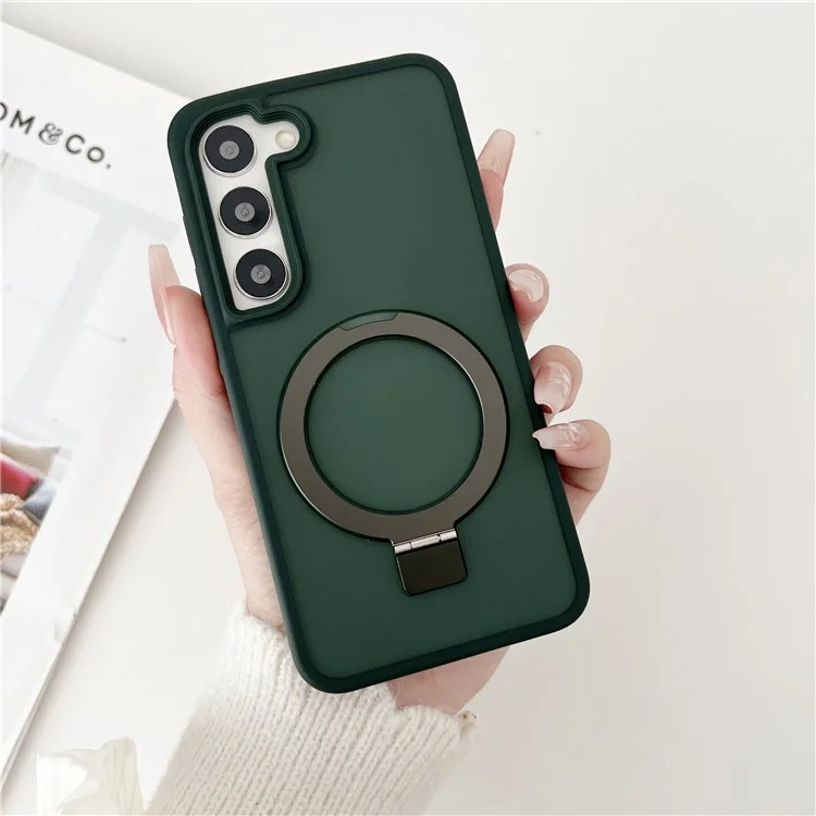 Für Samsung Galaxy S23 Case Kompatibel Mit Magsafe Skin-Touch TPU+PC Kickstand-telefonabdeckung - Armeegrün