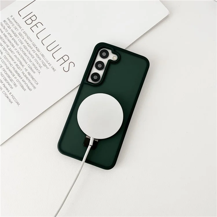 Für Samsung Galaxy S23 Case Kompatibel Mit Magsafe Skin-Touch TPU+PC Kickstand-telefonabdeckung - Armeegrün