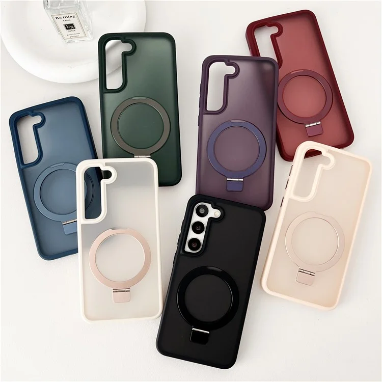 Für Samsung Galaxy S23 Case Kompatibel Mit Magsafe Skin-Touch TPU+PC Kickstand-telefonabdeckung - Armeegrün