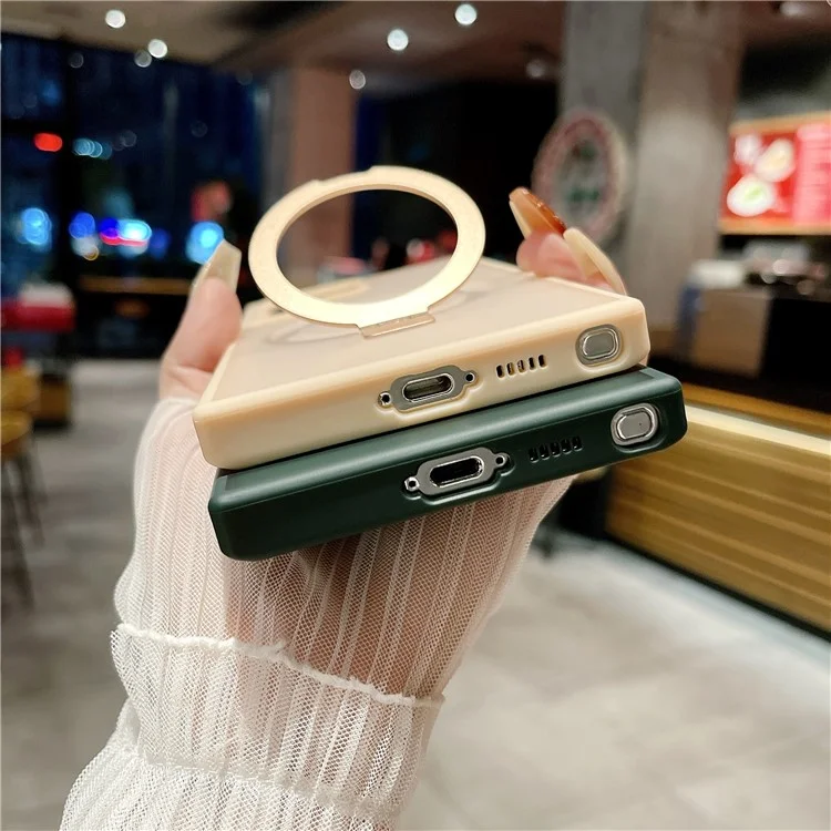 Für Samsung Galaxy S23 Ultra Case Kompatibel Mit Magsafe Skin-Touch TPU+PC Kickstand Telefonabdeckung - Weinrot
