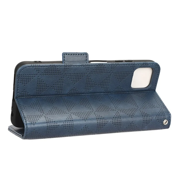 Case de Teléfono de Pie Para Samsung Galaxy A22 5G (versión de la Ue), Patrongle PU PU Cuero PU Cuero Folio Folio Cover - Azul