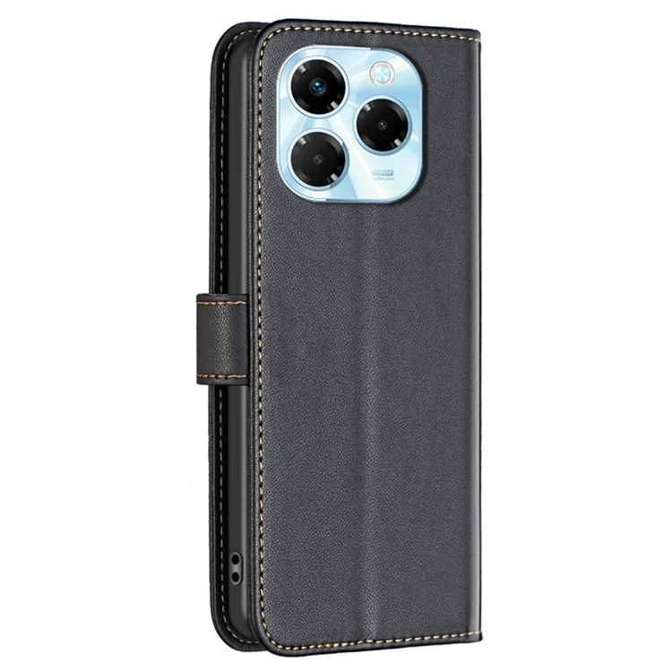 BINFEN COLOR BF17 For Infinix Note 40X 5G Case Wallet Folio Flip Leather Cover - Black