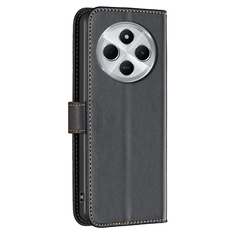 BINFEN COLOR BF17 per Xiaomi Poco C75 4G / Redmi 14R 5G / 14C 4G Custodia Portafoglio con Flip in Pelle - Nero