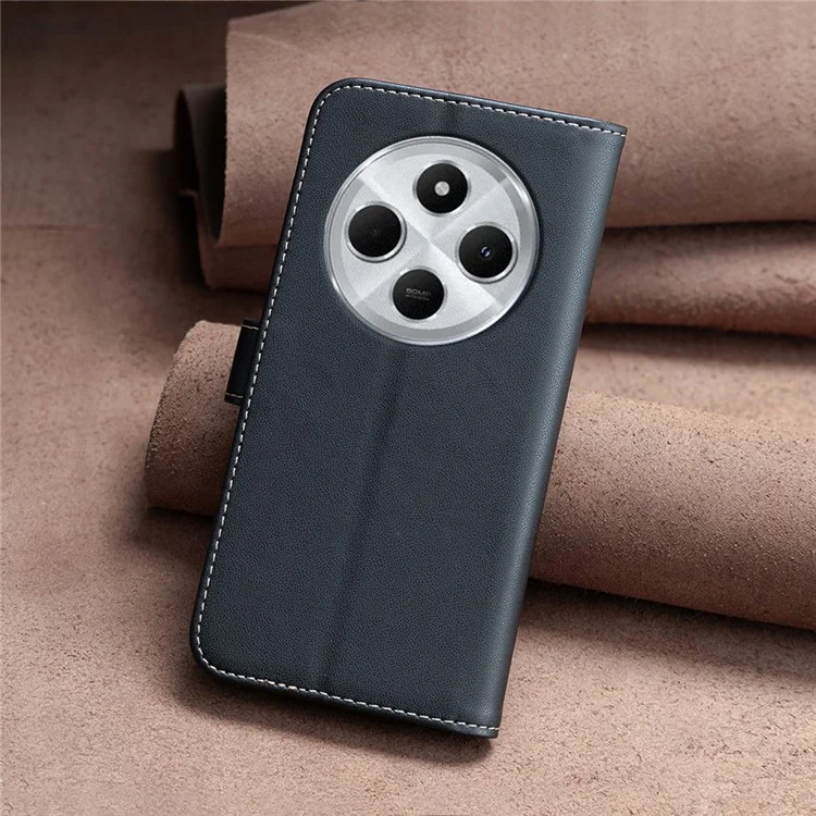 BINFEN COLOR BF17 per Xiaomi Poco C75 4G / Redmi 14R 5G / 14C 4G Custodia Portafoglio con Flip in Pelle - Nero