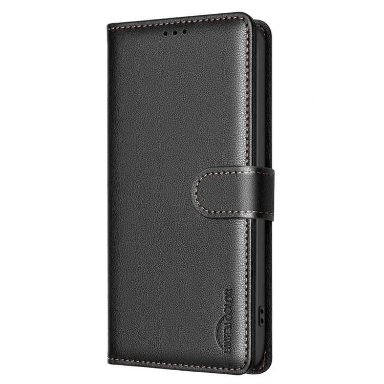 BINFEN COLOR BF32 For Xiaomi Poco C75 4G / Redmi 14R 5G / 14C 4G Leather Case Wallet RFID Blocking Phone Cover - Black