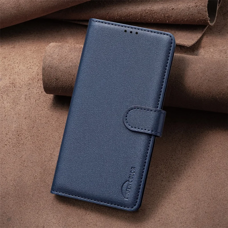 BINFEN COLOR BF32 For Xiaomi Poco C75 4G / Redmi 14R 5G / 14C 4G Leather Case Wallet RFID Blocking Phone Cover - Blue