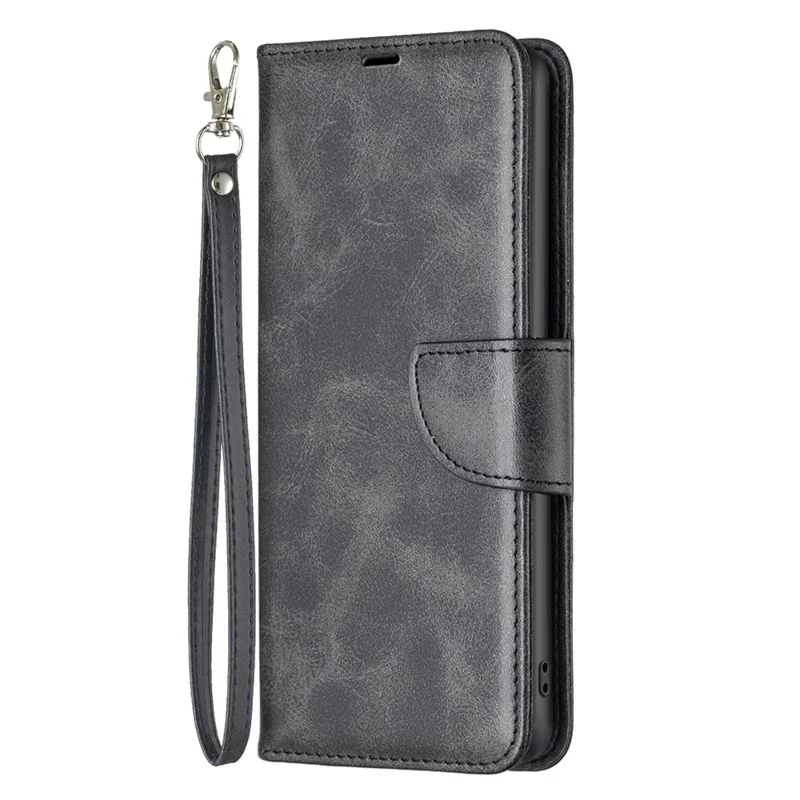 Para Xiaomi Poco C75 4G / Redmi 14R 5G / 14C 4G Capa à prova de choques de couro PU com slots para cartões - Preto