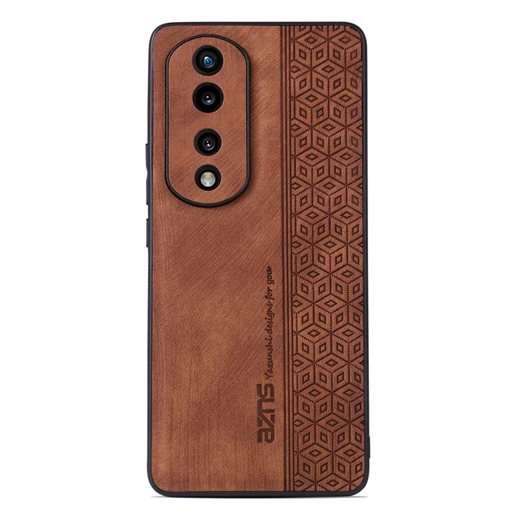 AZNS For Honor 70 Pro 5G Impresso Padrões Padrões PU PU Revestido de Couro TPU Capa Anti-deslizamento Caixa de Telefone Celular - Castanho
