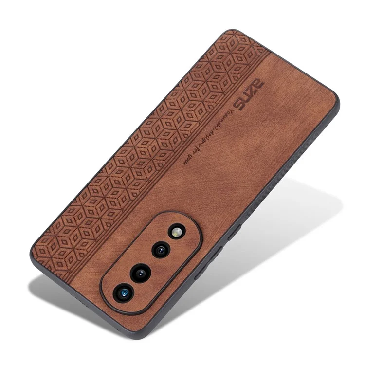 AZNS For Honor 70 Pro 5G Impresso Padrões Padrões PU PU Revestido de Couro TPU Capa Anti-deslizamento Caixa de Telefone Celular - Castanho