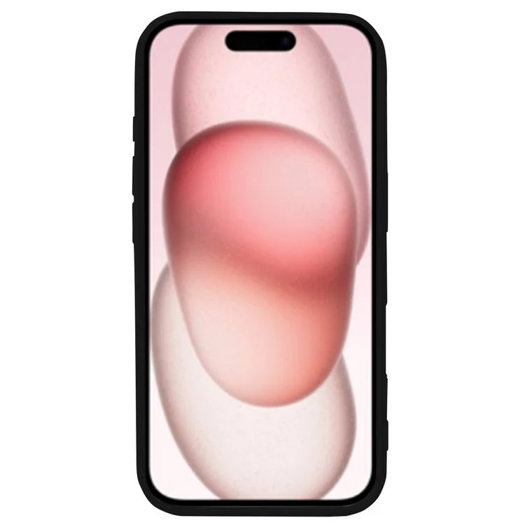 Kalebol KLB-YTGJ001 Para Iphone 15 Case Solid Color Silicone Liquid Silicone+PC Teléfono - Negro