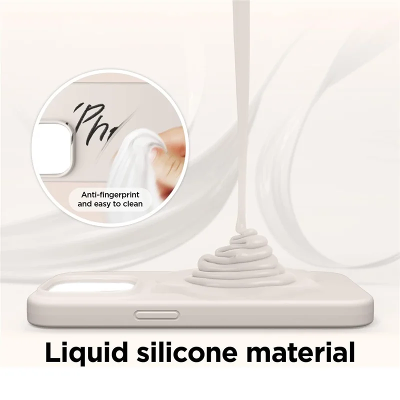 KALEBOL KLB-YTGJ001 For iPhone 13 Pro Max Case Solid Color Liquid Silicone+PC Phone Cover - Starlight