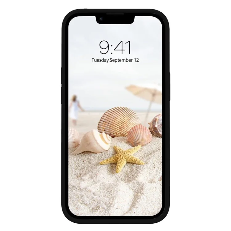 Kalelbol KLB-YTGJ001 Para Iphone 13 Case Sólido Silicone Liquid Silicone+PC Teléfono - Negro