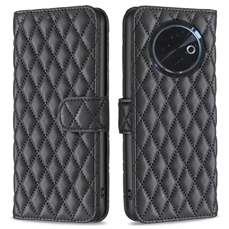 Binfen Color BF Style-14 Pour Tecno Spark 30c Case Rhombus Phone Telever Cover Stand - Noir