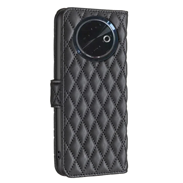 Binfen Color BF Style-14 Pour Tecno Spark 30c Case Rhombus Phone Telever Cover Stand - Noir