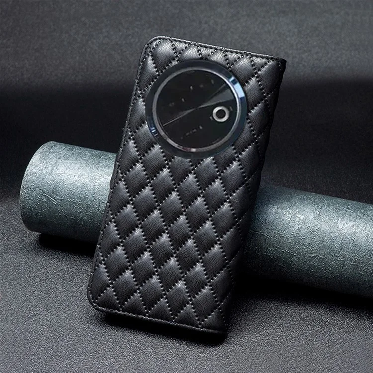 Binfen Color BF Style-14 Pour Tecno Spark 30c Case Rhombus Phone Telever Cover Stand - Noir