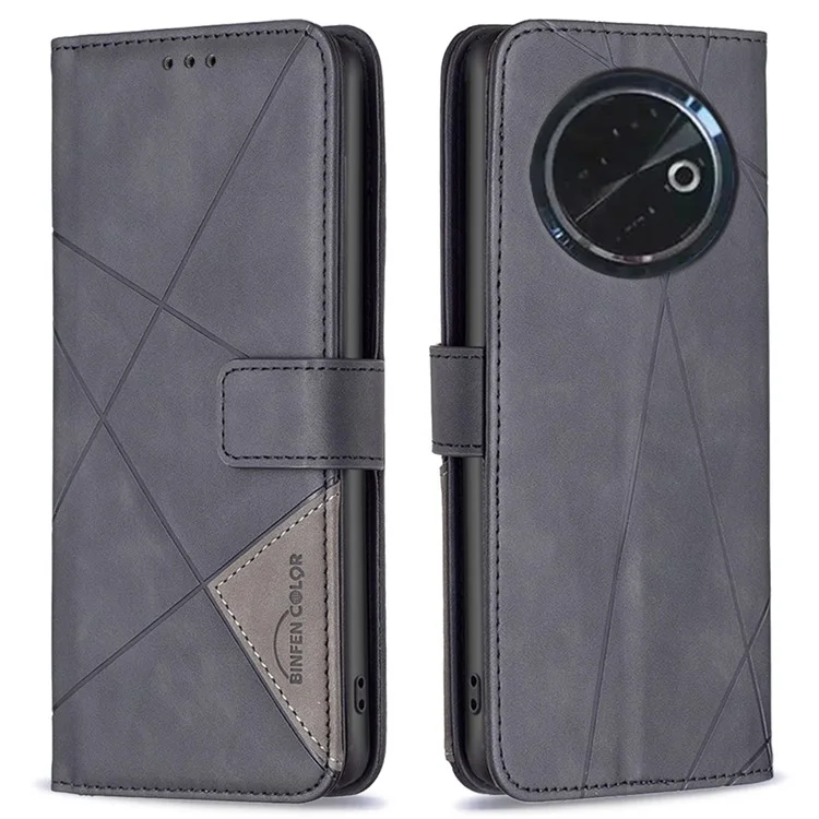 Binfen Color BF05 Per Tecno Spark 30c Case Leather Portafoglio Telefonico - Nero