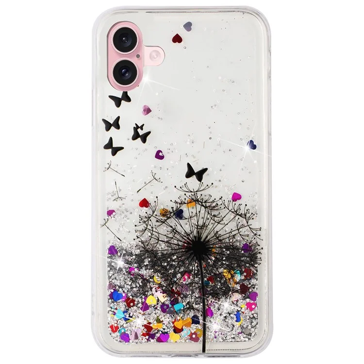 For iPhone 16 Case Floating Quicksand Pattern Soft TPU Back Cover - Löwenzahn