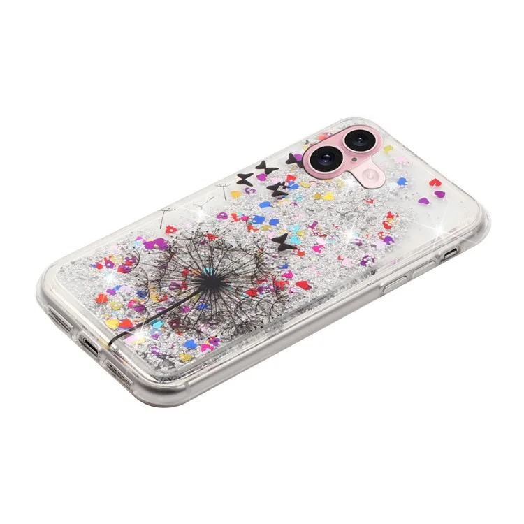 For iPhone 16 Case Floating Quicksand Pattern Soft TPU Back Cover - Löwenzahn