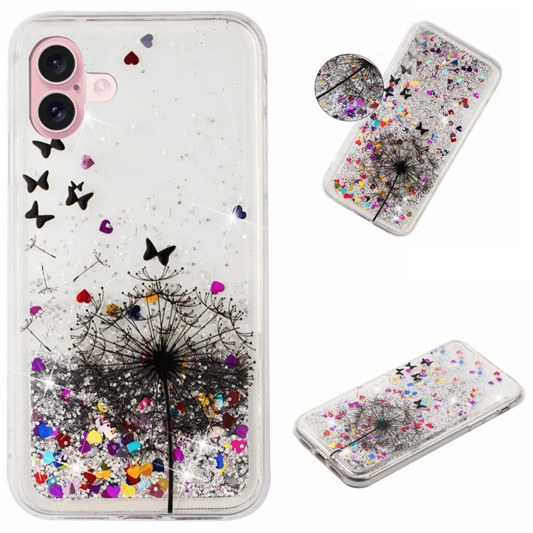 For iPhone 16 Case Floating Quicksand Pattern Soft TPU Back Cover - Löwenzahn