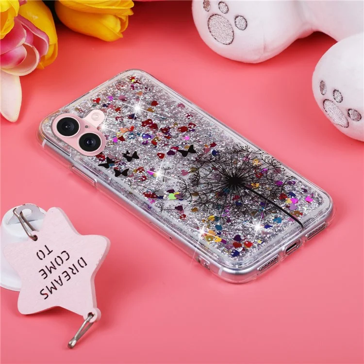 For iPhone 16 Case Floating Quicksand Pattern Soft TPU Back Cover - Löwenzahn