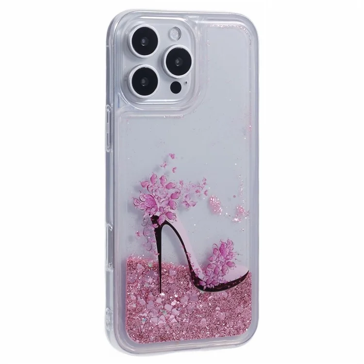 Для Iphone 16 Pro Case Floating Quicksand Pattern Soft Tpu Back Cover - Обувь на Высоком Каблуке