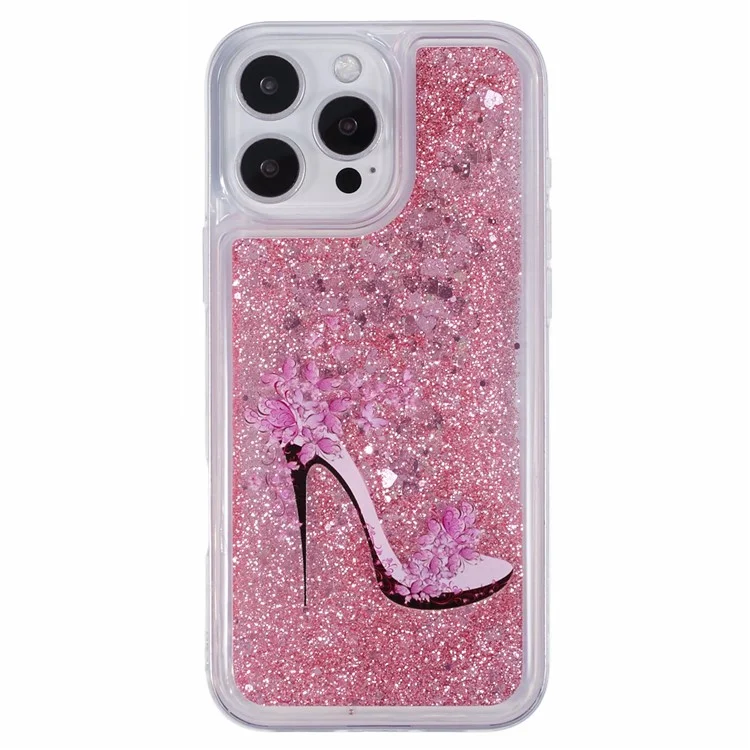 Для Iphone 16 Pro Case Floating Quicksand Pattern Soft Tpu Back Cover - Обувь на Высоком Каблуке