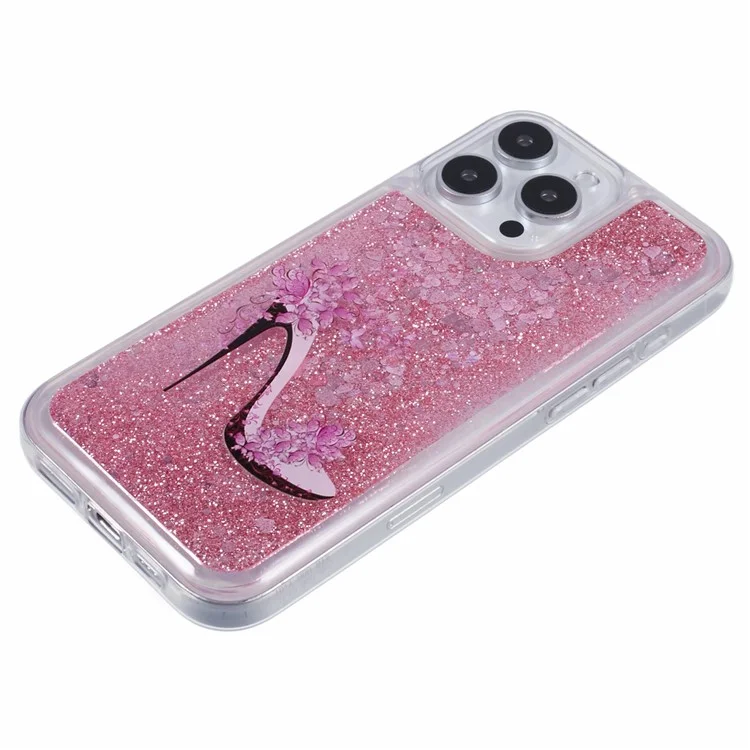 Для Iphone 16 Pro Case Floating Quicksand Pattern Soft Tpu Back Cover - Обувь на Высоком Каблуке